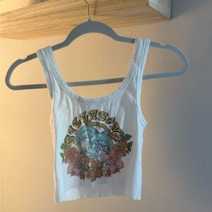 Billabong White Graphic Tank Top